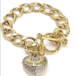 Juicy Couture Pave Banner Heart in Gold